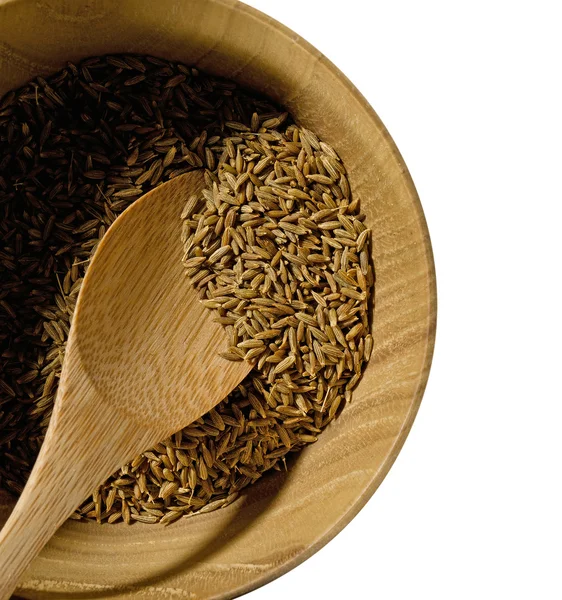 Cumin seeds with spoon — Stock Photo, Image