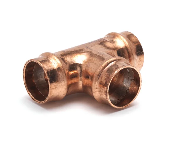 Copper pipe connector — Stock Photo, Image
