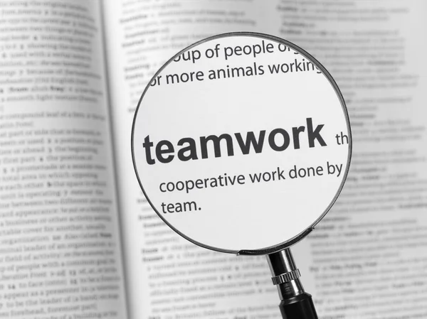 Ordbog der fremhæver Teamwork - Stock-foto