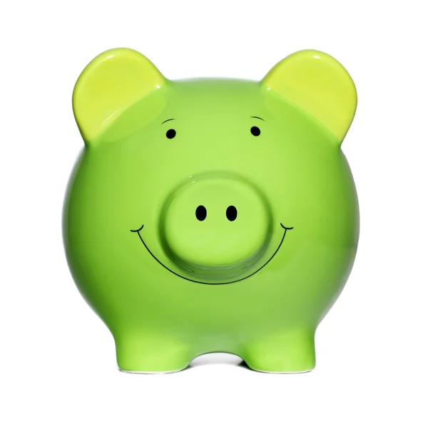 绿色猪存钱罐 — 图库照片