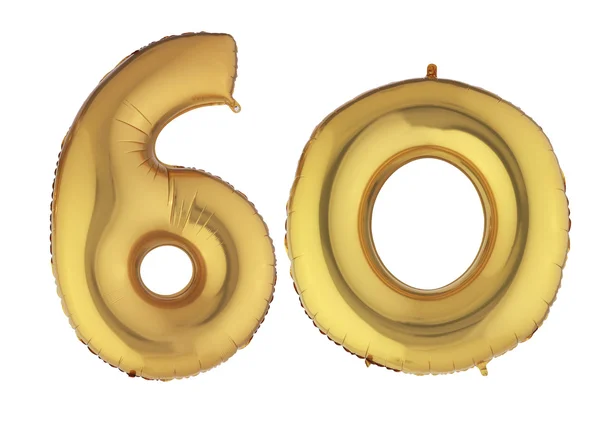 Gold Balloon Sixty — Stock Photo, Image