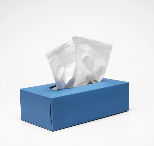 蓝色纸巾盒 — 图库照片