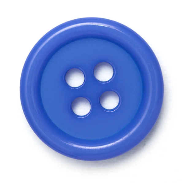Blauwe knop op wit — Stockfoto