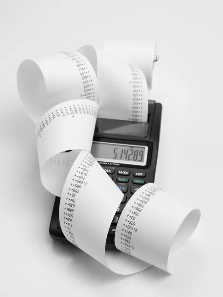 Calculatrice avec rouleau Images De Stock Libres De Droits