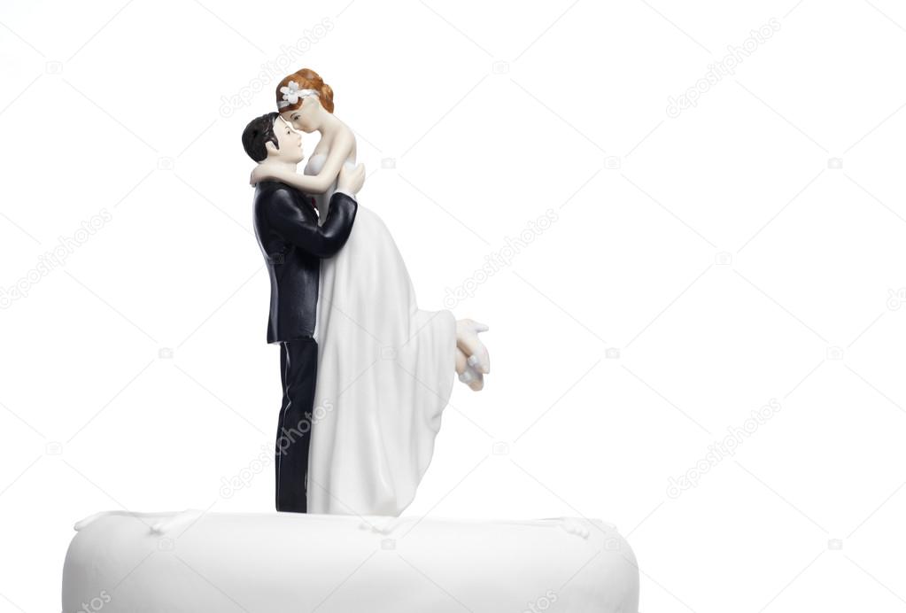 Bride and Groom on a wedding cake