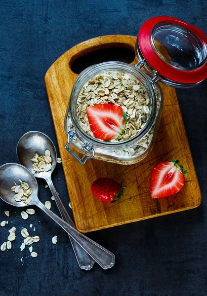 Copos de avena en gar —  Fotos de Stock