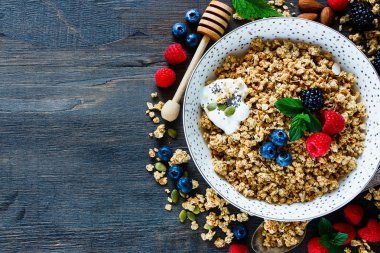 sağlıklı kahvaltı kompozisyon