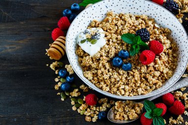 sağlıklı kahvaltı kompozisyon