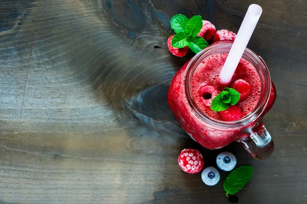 Glass jar with smoothie