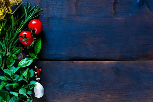 Herbs with spices and vegetables — Stock Photo, Image