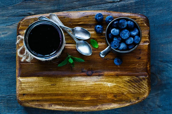 Homemade blueberry jam — Stock Photo, Image