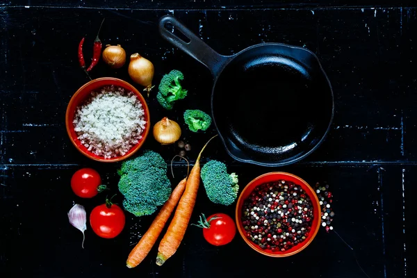 Ingredients on wood — Stock Photo, Image