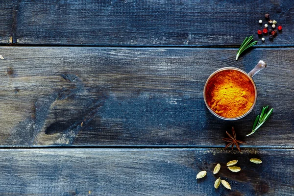 Spices selection on wood — ストック写真