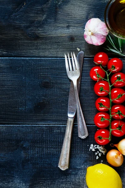 Fondo de cocina y verduras — Foto de Stock