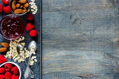taş üzerinde lezzetli breakfast