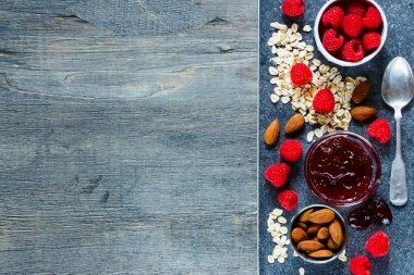 taş üzerinde lezzetli breakfast
