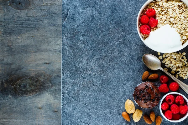 Delicious breakfast over stone — Stock Photo, Image