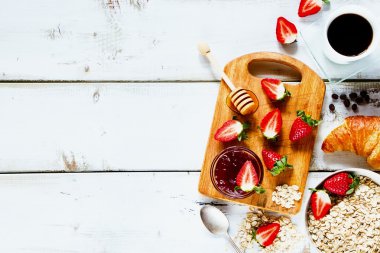 Rural breakfast with croissant