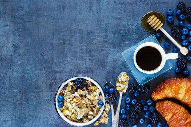 delicious breakfast with berries