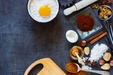 Pişirme malzemeleri arka planı