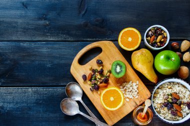 sağlıklı bir kahvaltı ile tablo