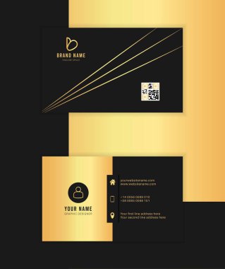 Asgari Modern Siyah Altın İş Kartı Şablonu Tasarımı