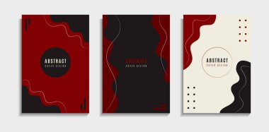 Kırmızı, siyah ve beyaz soyut eğri örtülü arka plan. Banner, Duvar Kağıdı, Sunum, Broşür veya Poster Şablonu İçin Kullanılabilir.