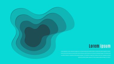 Asgari Yeşil Akışkan Kağıt Biçimli Tasarım Arkaplanı. Pankart, kapak ya da sunum için kullanılabilir.