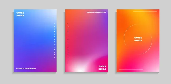 Set Minimal Abstract Bunte Farbverlauf Cover Hintergrund Gut Für Poster — Stockvektor