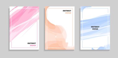 Soyut Asgari Suluboya Arkaplan seti 3 farklı renkte. Kapak, Bayrak, Poster ya da Uçuş Şablonu İçin İyi.