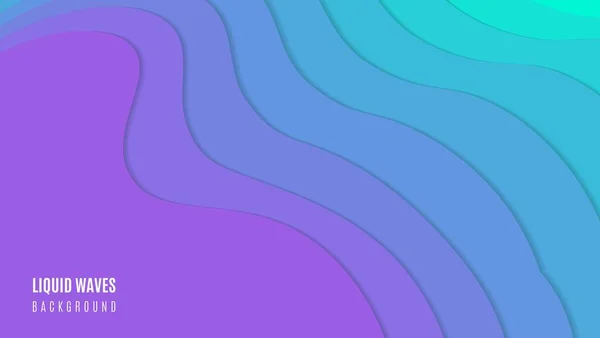 Абстрактний Фіолетовий Блакитна Рідка Форма Паперу Вирізати Стиль Тло — стоковий вектор