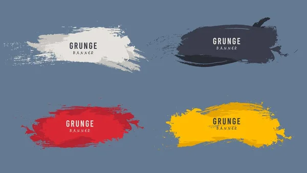 Set Abstract Grunge Texture Banner Frame Design Sjabloon — Stockvector