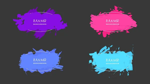 Set Colorful Frame Paintbrush Texture — Image vectorielle