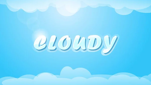 Shinny Cloud Editable Text Effect Design Template — Wektor stockowy