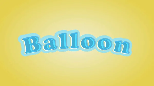 Blauwe Ballon Volledig Bewerkbare Tekst Effect Ontwerp Sjabloon Gele Achtergrond — Stockvector