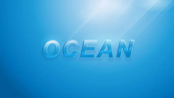 Ocean Modello Progettazione Effetti Testo Completamente Modificabile — Vettoriale Stock