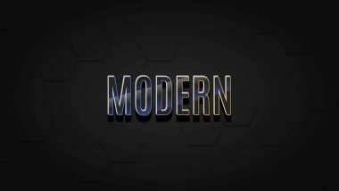 Parlak Modern Metin Efekti Siyah Altıgen Desenli Arkaplan