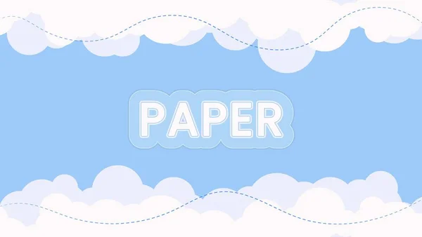 Kağıt Tam Düzenlenebilir Metin Efekti Tasarımı Minimum Düz Bulut Arkaplanı — Stok Vektör