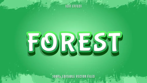 Green Forest Fully Editable Text Effect Design Template — Stock Vector