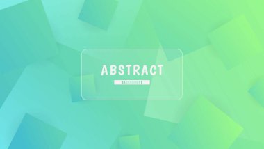 Modern Soyut Gradyan Açık Yeşil 3d Kare Şekiller Arkaplan Tasarımı