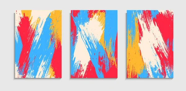 Ensemble Peinture Éclaboussure Colorée Grunge Texture Fond Bon Pour Bannière — Image vectorielle