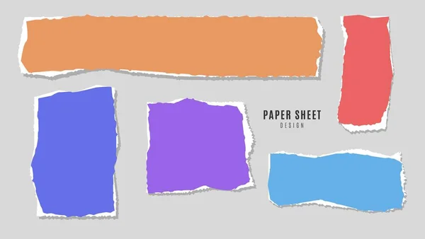 Colorful Realistic Ripped Paper Torn Sheet Frame Design Template 로열티 프리 스톡 일러스트레이션