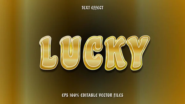 Gold Word Geluk Volledig Bewerkbaar Tekst Effect Design Sjabloon — Stockvector