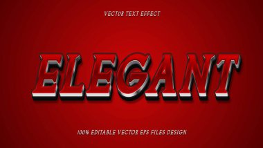 3d Metalik Kırmızı Kelime Zarif Düzenlenebilir Metin Efekti Tasarım Şablonu