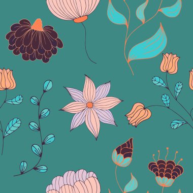  Fantezi çiçekleri ile RGB renksiz desen