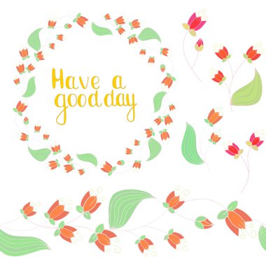 Harflerle renklendirilmiş çiçek seti