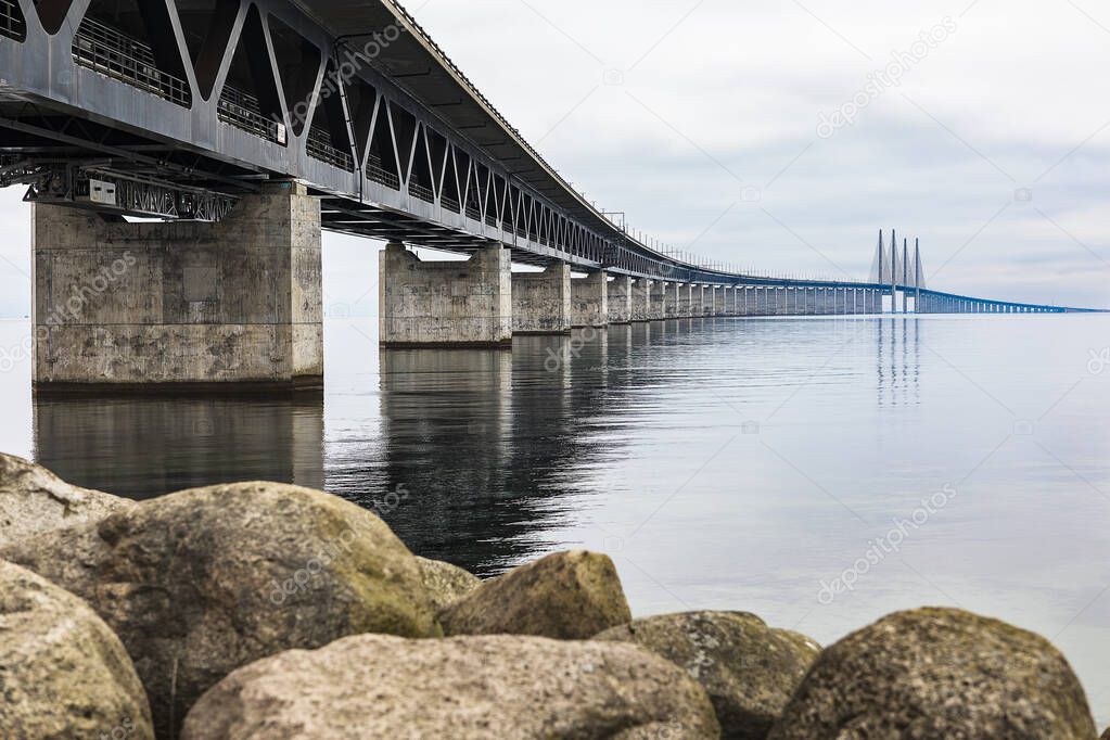 resund Bridge (Oresund Bridge) is a combined railway and motorway bridge across the resund strait between Sweden and Denmark (Malmo and Copenhagen).
