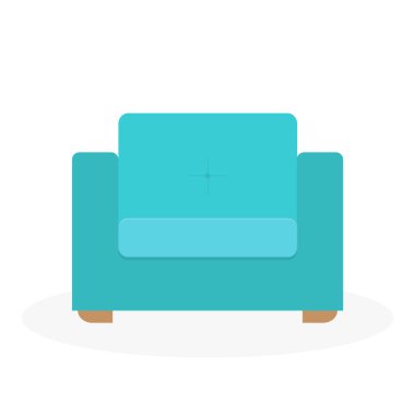 Sıcak, yeşil bir sandalye. İçeriden bir parça. Düz vektör illüstrasyonu