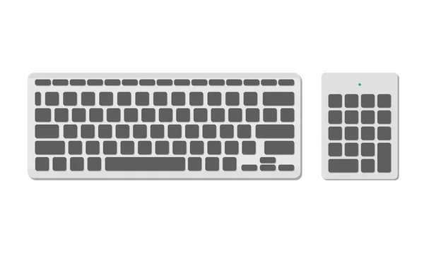 Um conjunto de teclados de computador, básico e numérico sem símbolos, cor cinza. Uma imagem moderna de um teclado de computador. Ilustração vetorial plana Vetores De Bancos De Imagens