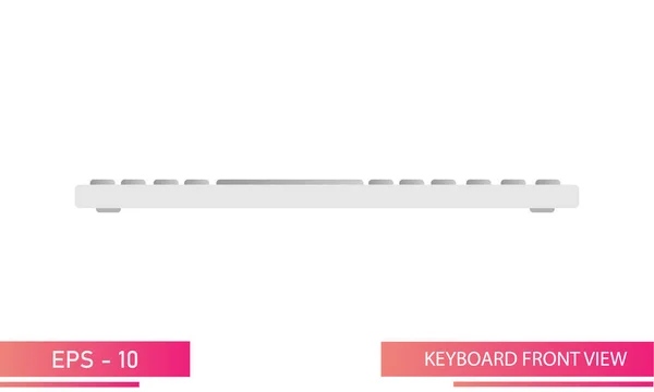 Luz - teclado colorido em design gradiente, vista frontal. Design realista. Num fundo branco. Dispositivos para o computador. Ilustração vetorial plana. —  Vetores de Stock